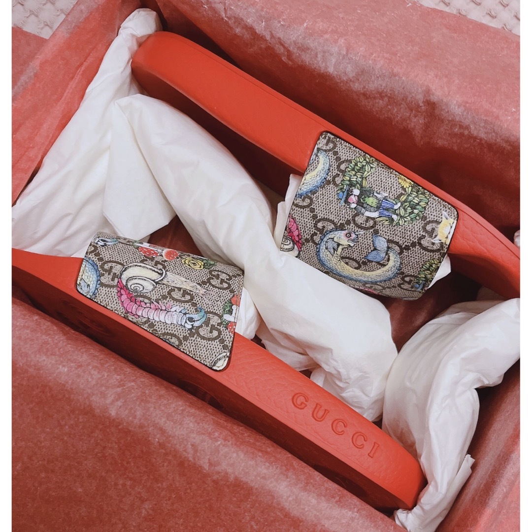 新品 ヒグチユウコ GUCCI グッチ GGスプリーム サンダル 23.5cm