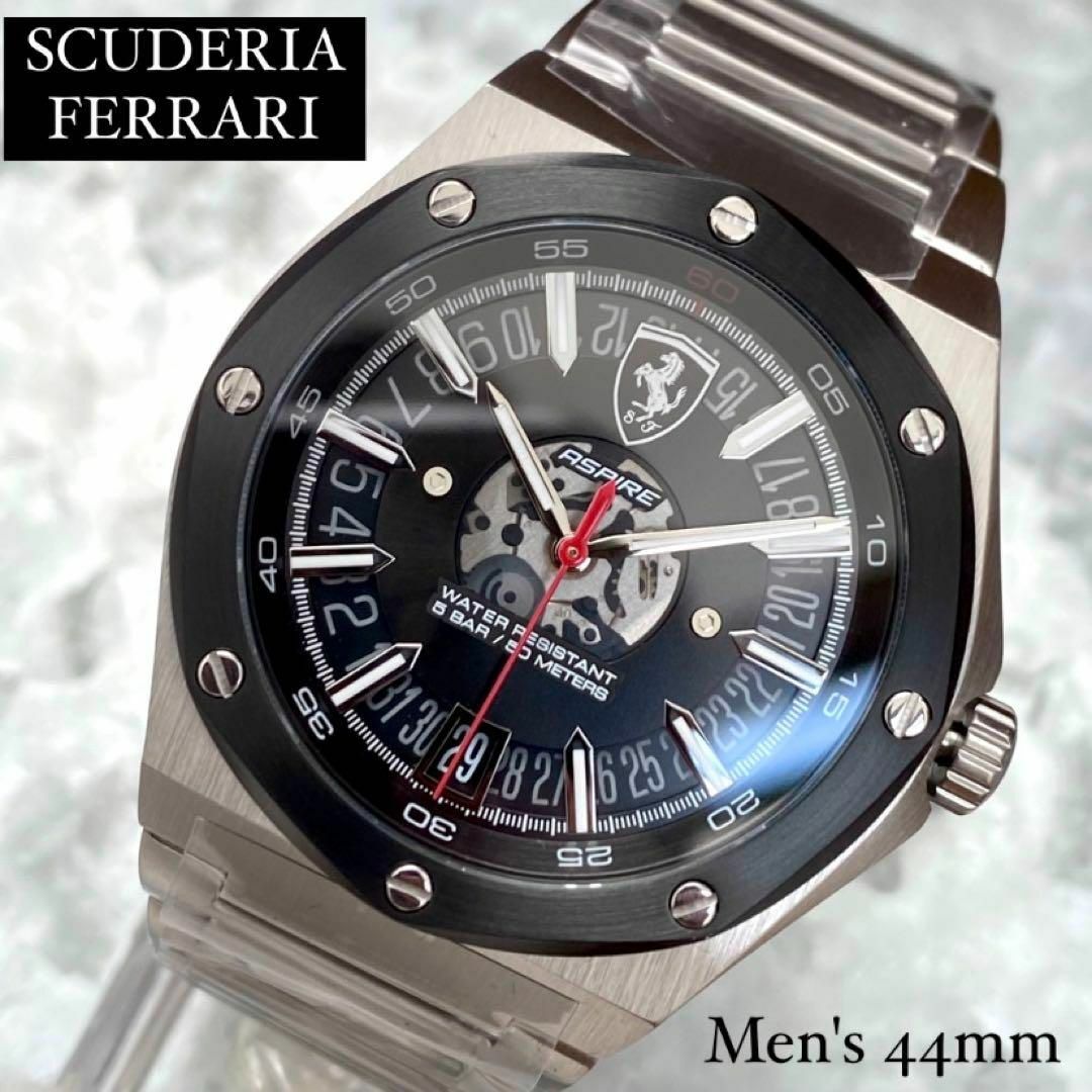 Ferrari(フェラーリ)のスクーデリア フェラーリ メンズ腕時計 新品 高級 クォーツ シルバー ブラック メンズの時計(腕時計(アナログ))の商品写真