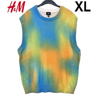 エイチアンドエム(H&M)の新品 H&M マルチカラー ニット ベスト XL(ニット/セーター)