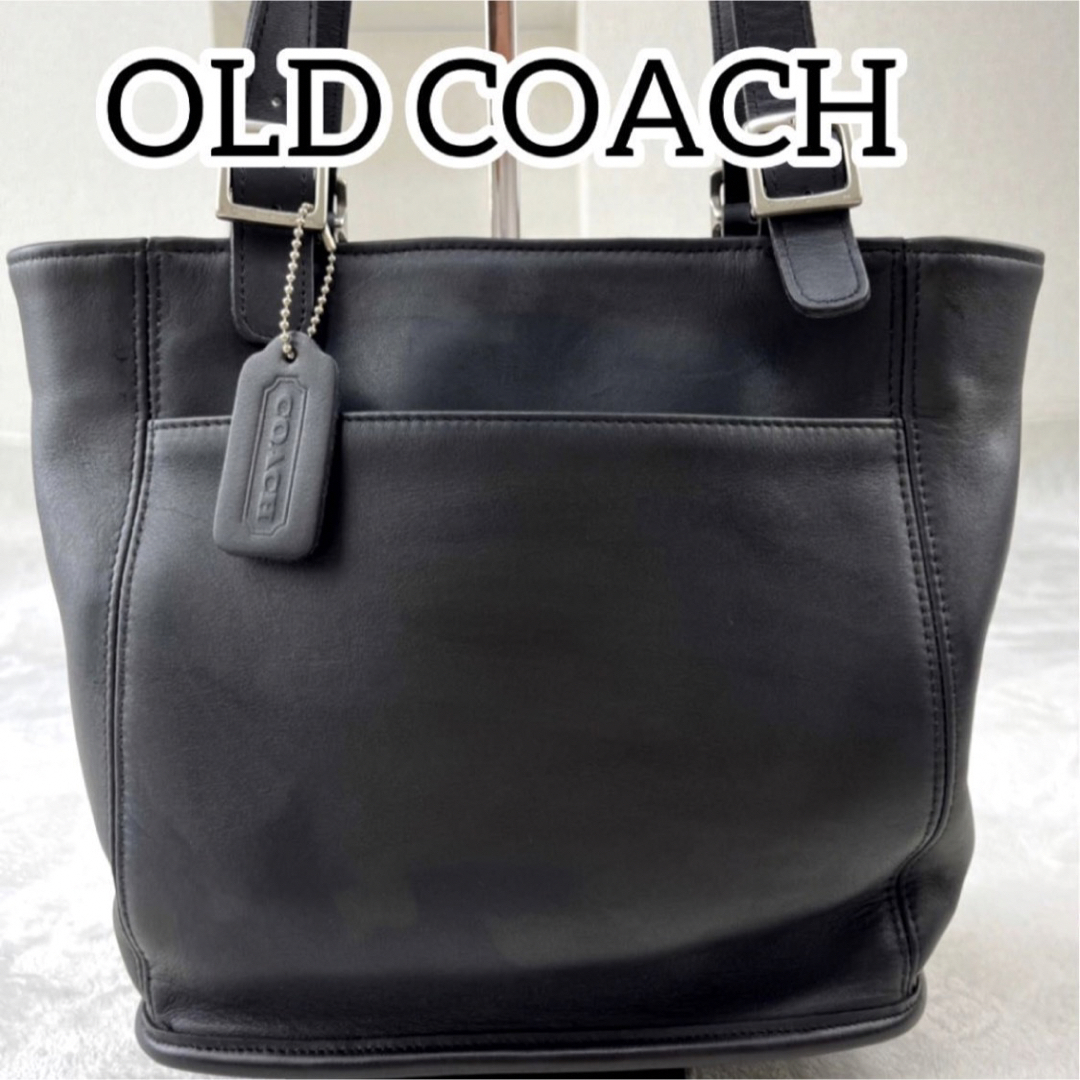 COACH オールドコーチ黒レザー トートバッグ ショルダーバッグ