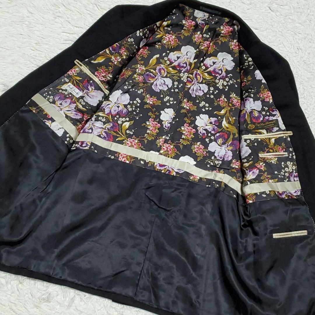 極美品 L ポールスミス ロロピアーナ カシミヤ100 ジャケット 花柄 黒