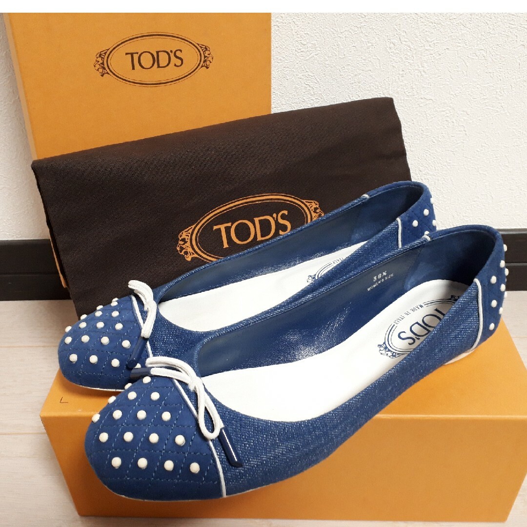 美品 TOD'S トッズ デニムフラットシューズ パンプス 付属品有 | フリマアプリ ラクマ