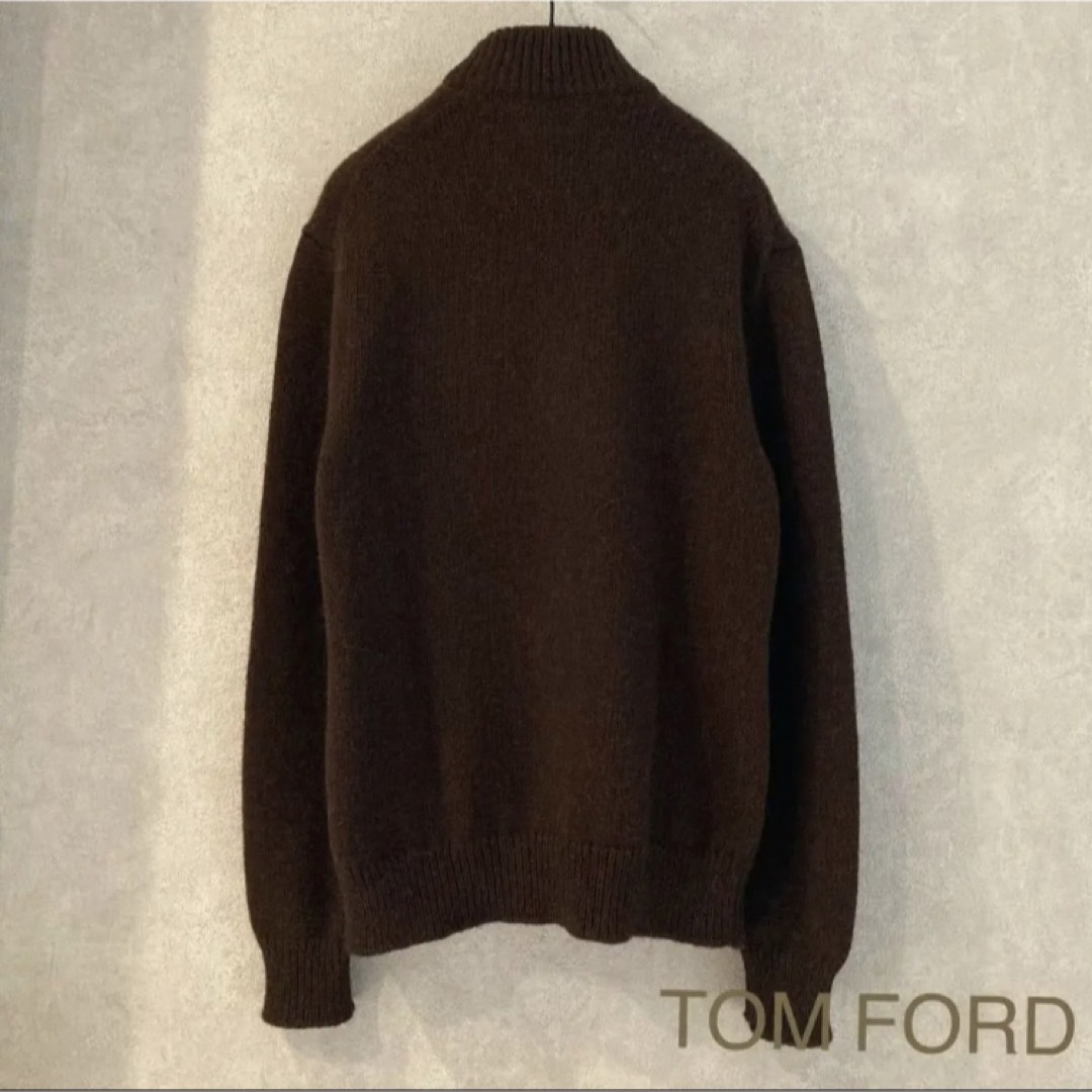 TOM FORDトムフォード カシミア モックネックセーター 46 Sブラウン 2