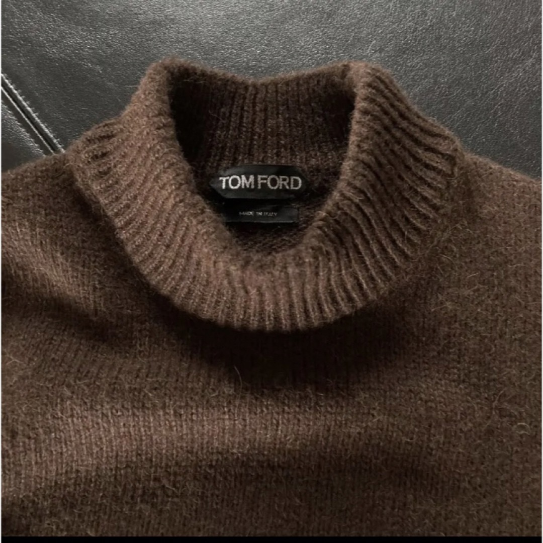 TOM FORDトムフォード カシミア モックネックセーター 46 Sブラウン 3