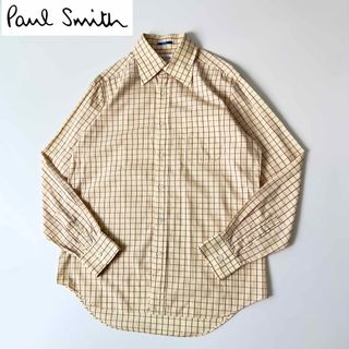 ポールスミス(Paul Smith)のビンテージ ポールスミス イタリア製生地チェックシャツ L イエロー系(シャツ)