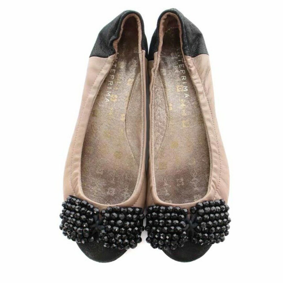 ANTEPRIMA(アンテプリマ)のアンテプリマ フラットシューズ パンプス レザー 22.5cm ピンク 黒 レディースの靴/シューズ(ハイヒール/パンプス)の商品写真