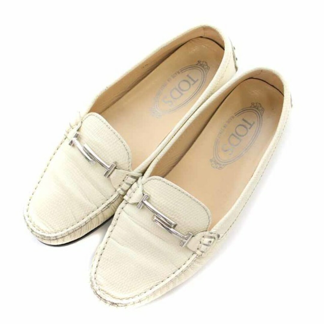 TOD'S - トッズ TOD'S ローファー モカシン レザー 36 23cm 白