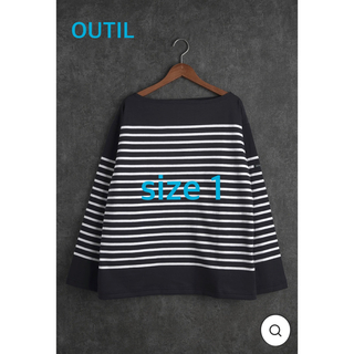ワンエルディーケーセレクト(1LDK SELECT)の【22SS】OUTIL ウティ バスクシャツ ボーダー ネイビー×白 サイズ1(Tシャツ/カットソー(七分/長袖))