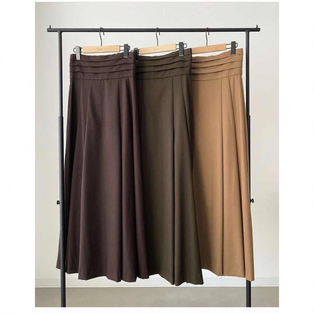 louren pleats flare long skirt brown S