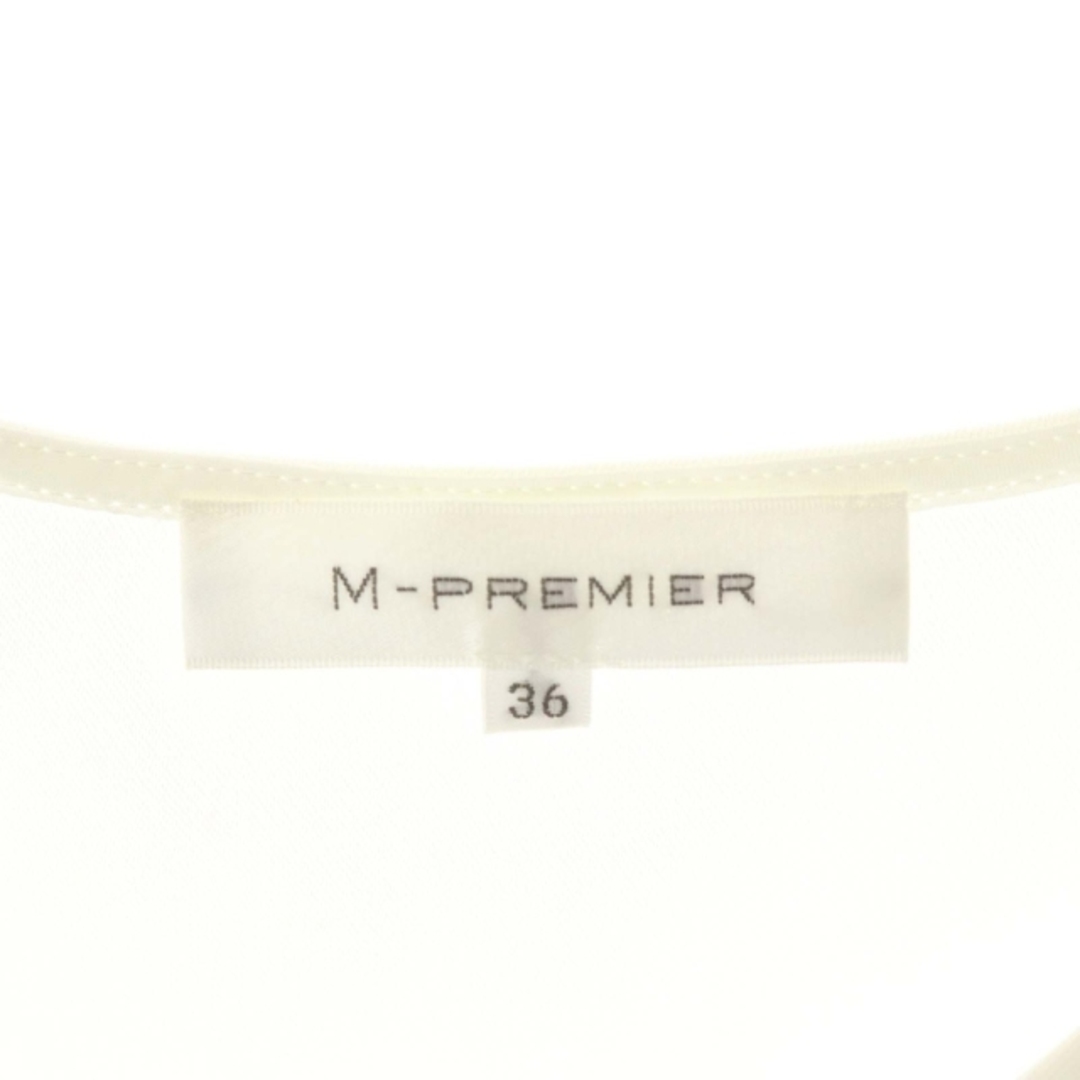M-premier(エムプルミエ)のエムプルミエ Vネックブラウス 半袖 サイドスリット プルオーバー 36 白 レディースのトップス(シャツ/ブラウス(半袖/袖なし))の商品写真