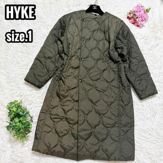 【希少☆完売品】 HYKE キルティングダウンコート ロング オリーブ サイズ1