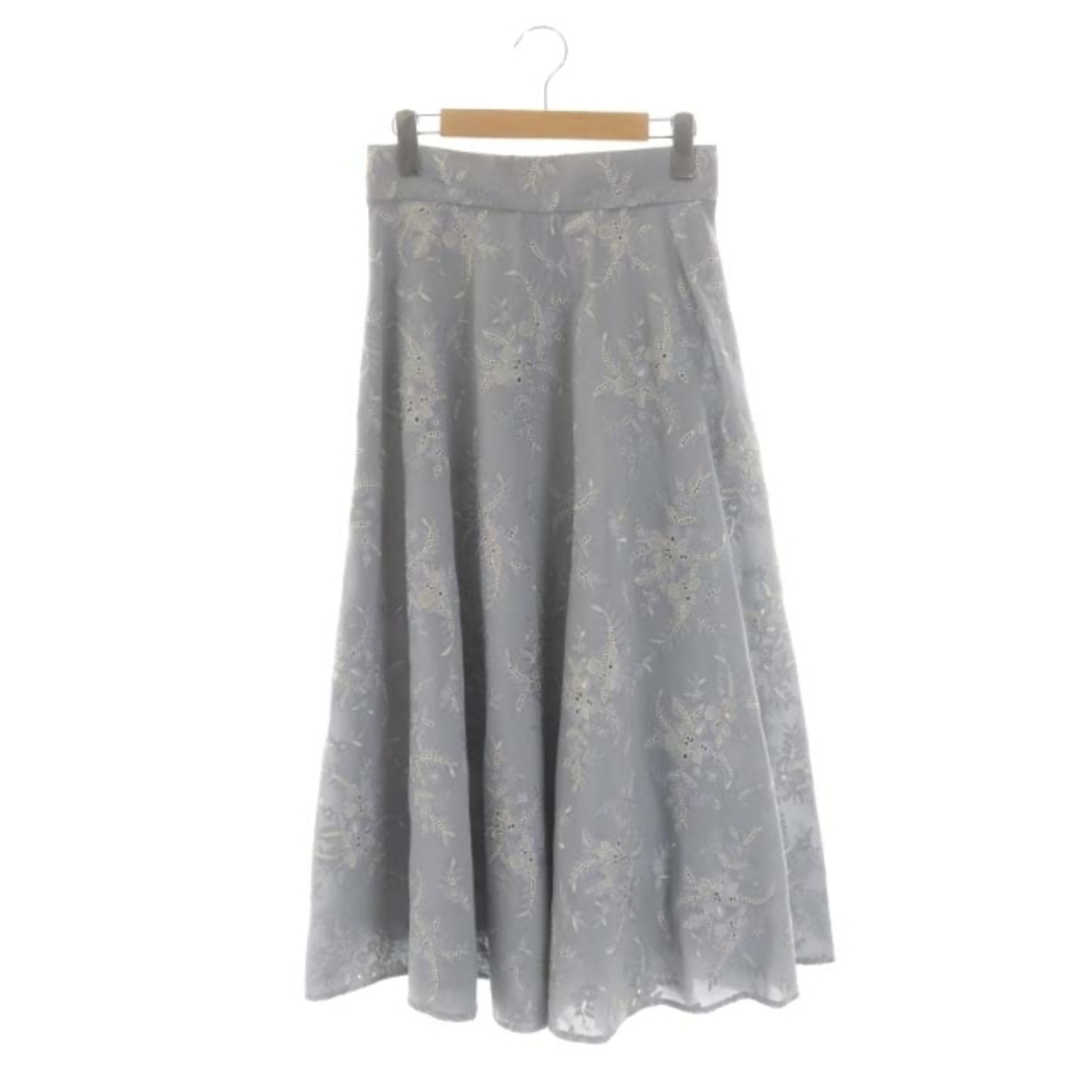 JILLSTUART(ジルスチュアート)のジルスチュアート ミシェル刺繍ロングスカート フレア 花柄 総柄 2 レディースのスカート(ロングスカート)の商品写真