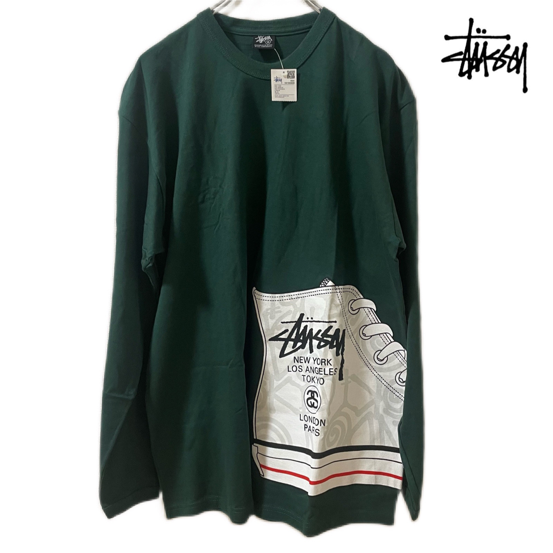 STUSSY スニーカープリント ロンTEE 新品未使用品　メキシコ製XL身幅