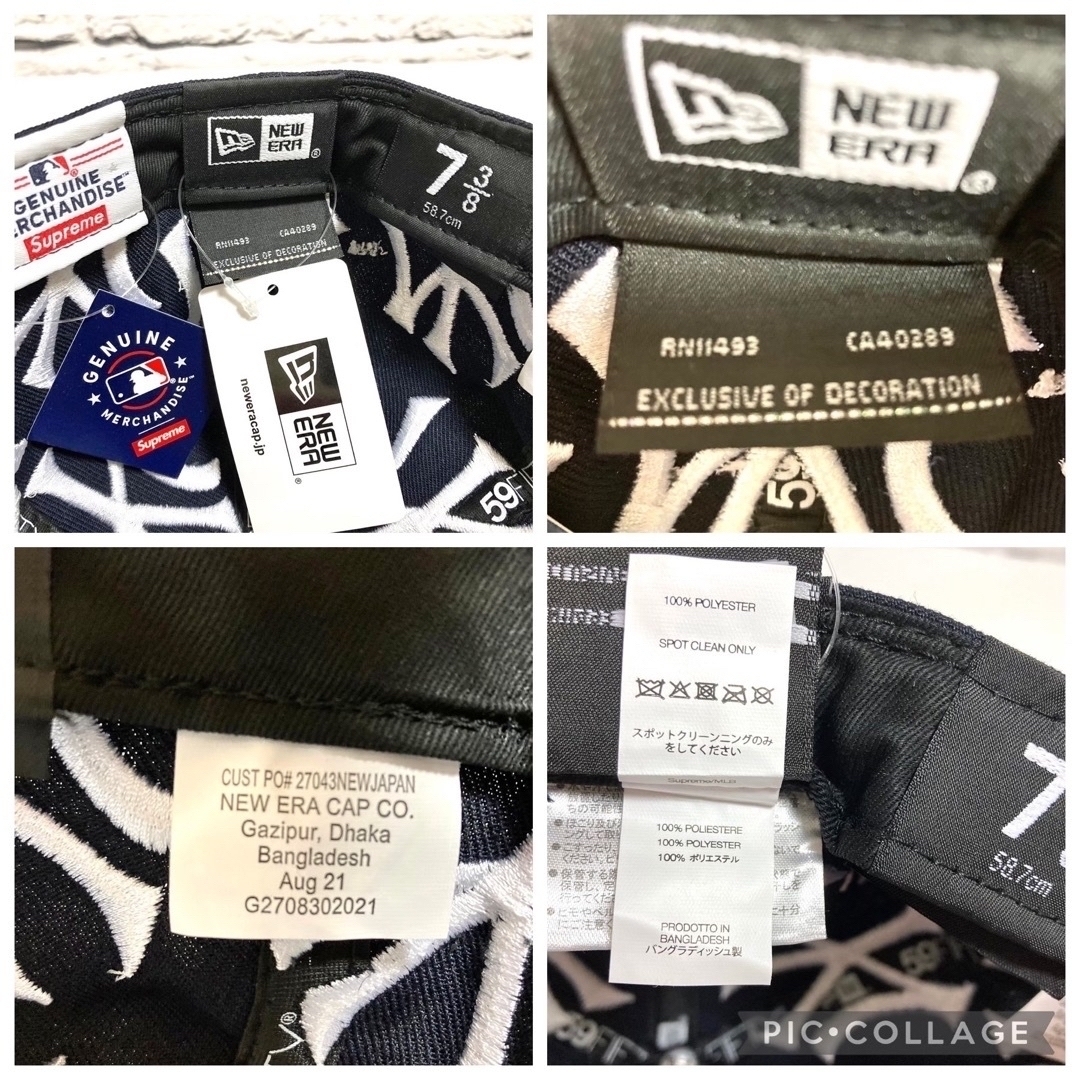 購入お買い得 【未使用58.7サイズ】シュプリーム×NYY 21秋冬 NewEraCap