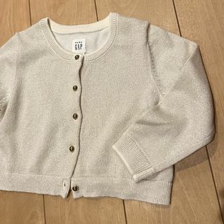 ベビーギャップ(babyGAP)のGAP 18-24  ベージュラメ　カーディガン(カーディガン/ボレロ)