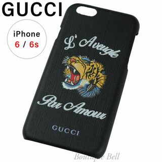 グッチ(Gucci)の【グッチ】タイガー GGスプリーム iPhone6/6sケース ブラック(iPhoneケース)