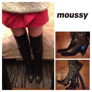 マウジー(moussy)のmoussy☆リアルレザーニーハイブーツ(ブーツ)