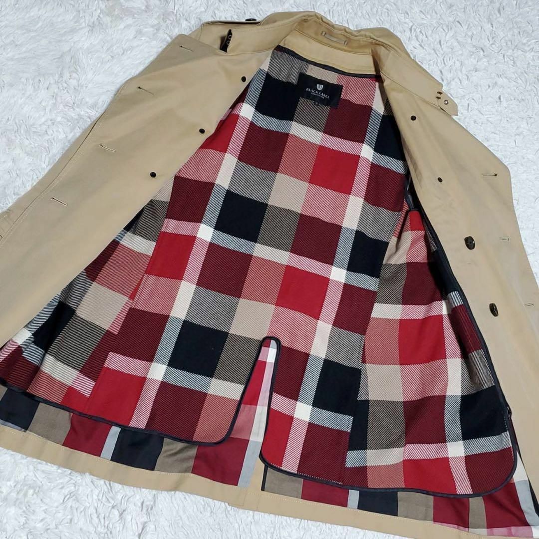 美品 XL ブラックレーベルクレストブリッジ トレンチ ウールライナー チェック