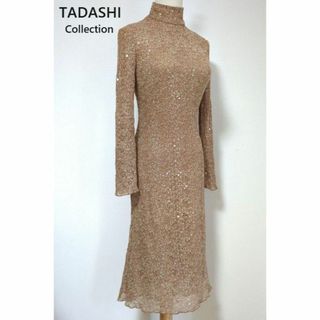 タダシショウジ(TADASHI SHOJI)の美品★タダシコレクション★スパンコールロングドレス ハイネック 長袖(ロングドレス)