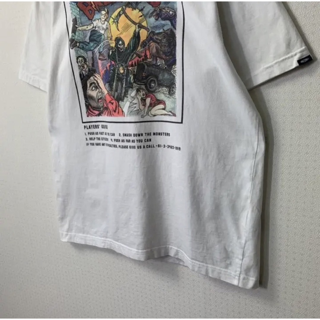 TENDERLOIN(テンダーロイン)の大人気　チャレンジャー　Tシャツ　ホワイト　L　プリント　日本製　コットン　古着 メンズのトップス(Tシャツ/カットソー(半袖/袖なし))の商品写真