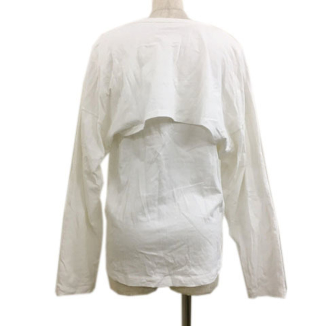 Ray BEAMS(レイビームス)のレイビームス カットソー Tシャツ プルオーバー レイヤード風 無地 長袖 白 レディースのトップス(カットソー(長袖/七分))の商品写真