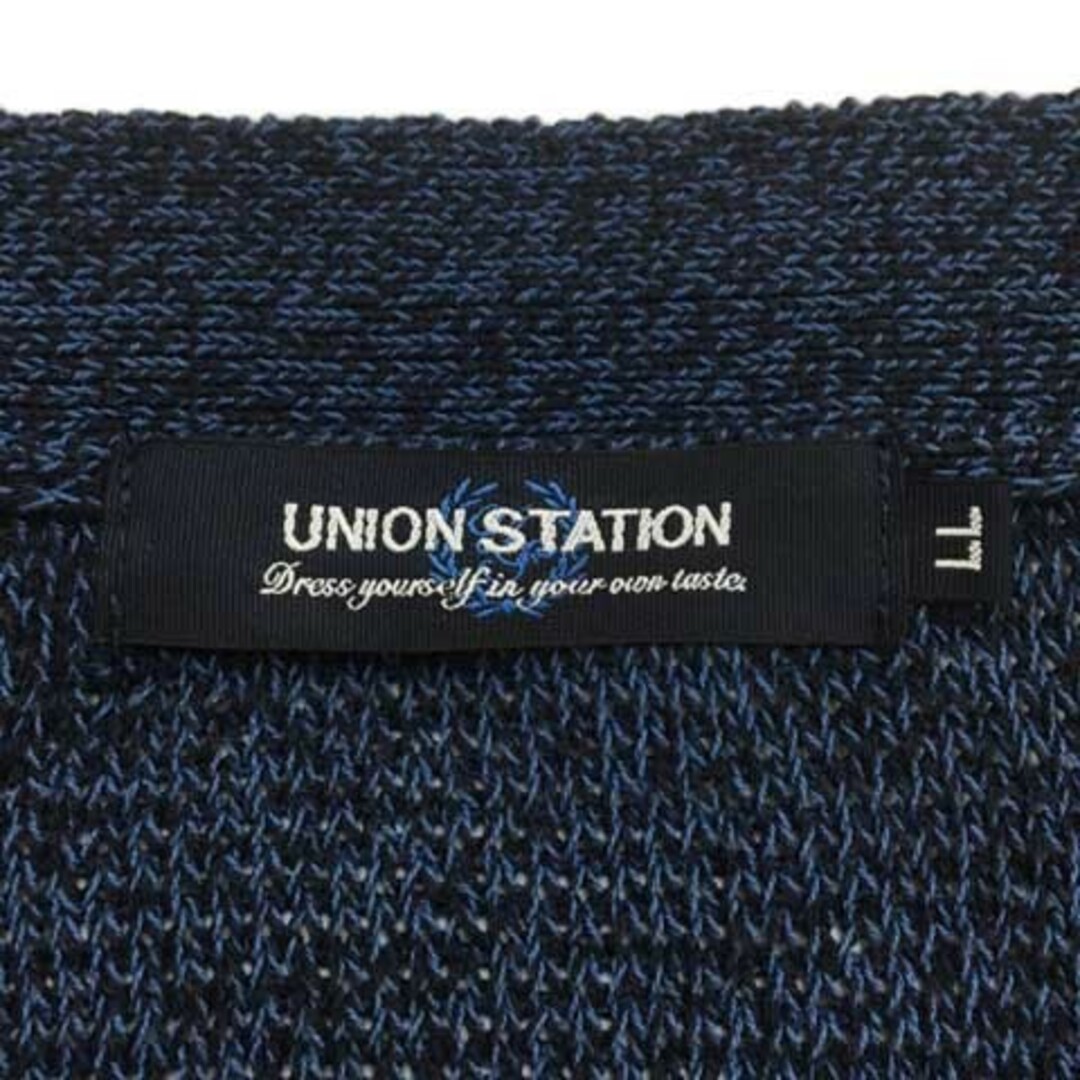 UNION STATION(ユニオンステーション)のユニオンステーション カーディガン ニット 前開き メランジ 長袖 LL 紺 メンズのトップス(カーディガン)の商品写真