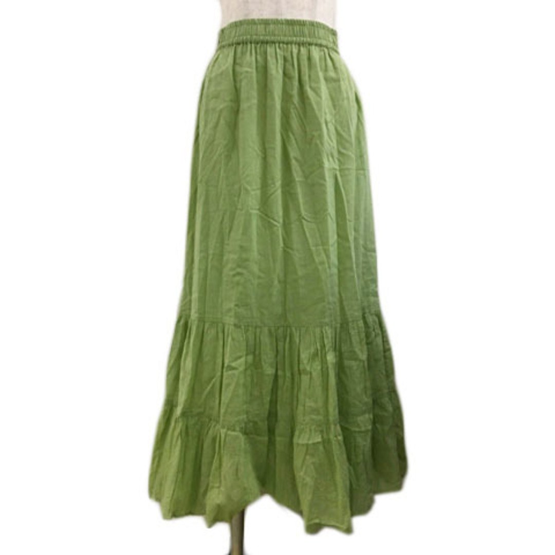 B:MING LIFE STORE by BEAMS(ビーミング ライフストア バイ ビームス)のビーミングバイビームス スカート フレア ロング ティアード 無地 S 緑 レディースのスカート(ロングスカート)の商品写真