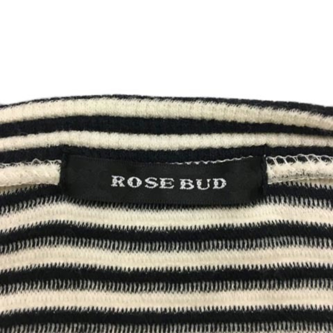 ROSE BUD(ローズバッド)のローズバッド カットソー ニット プルオーバー 切替 ボーダー 長袖 F 黒 レディースのトップス(カットソー(長袖/七分))の商品写真