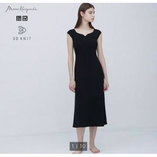 ユニクロ(UNIQLO)のユニクロ mame 3Dニットワンピース（ノースリーブ）Sサイズ(ロングワンピース/マキシワンピース)