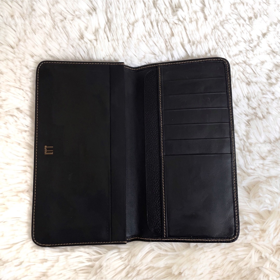 Dunhill - ダンヒル 長財布 札入れ ゴールドプレート キャビアスキン