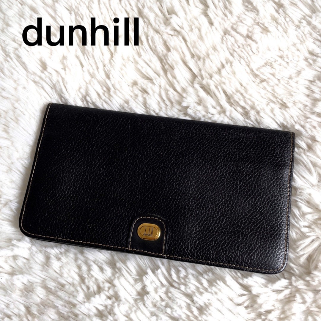 Dunhill - ダンヒル 長財布 札入れ ゴールドプレート キャビアスキン