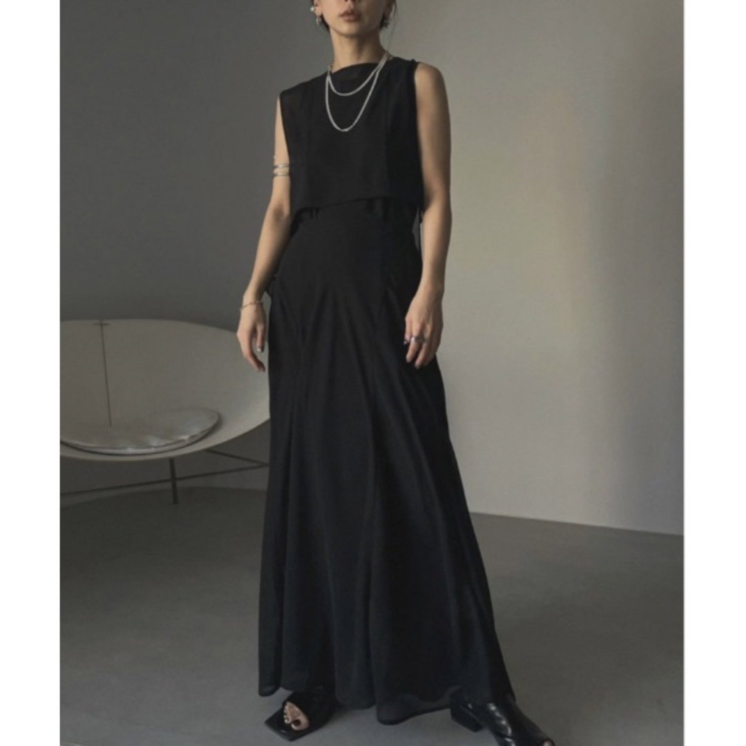 アメリMEDI 2WAY ATTRACT LAYERED SHEER DRESS - ロングワンピース