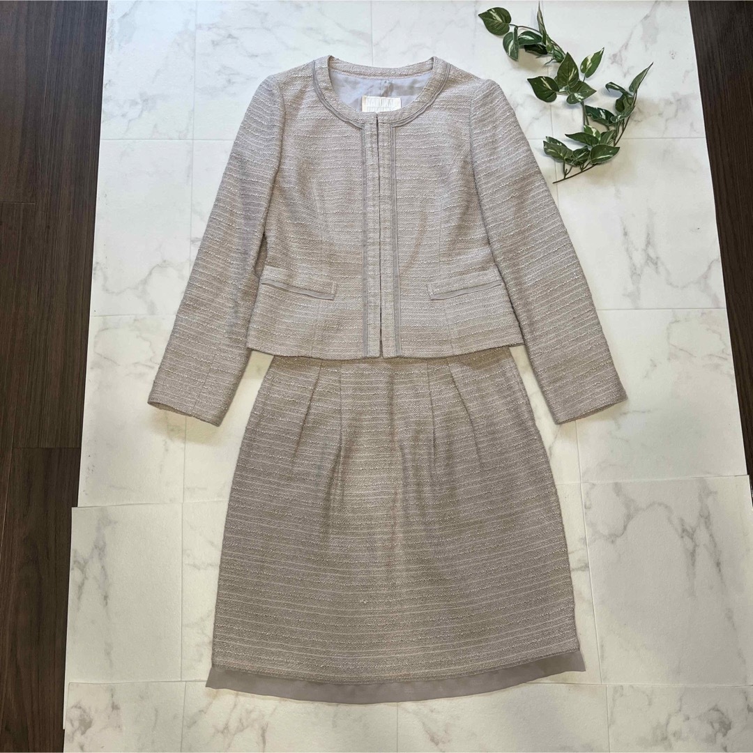NATURAL BEAUTY BASIC ノーカラーセットアップスーツ 38