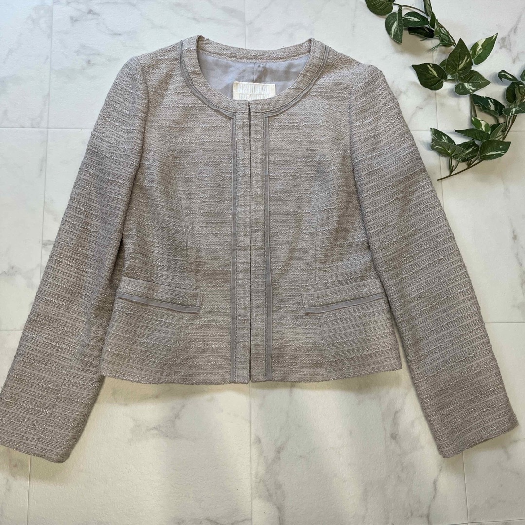 NATURAL BEAUTY BASIC ノーカラーセットアップスーツ 38