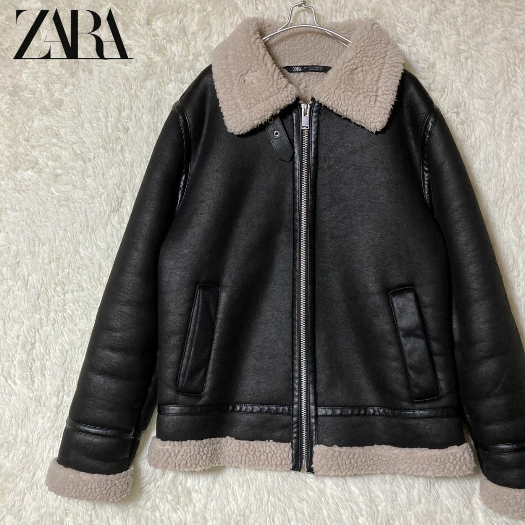ZARA(ザラ)の極美品 ZARA ザラ フェイク ムートンジャケット L ブルゾン 大きいサイズ メンズのジャケット/アウター(ブルゾン)の商品写真