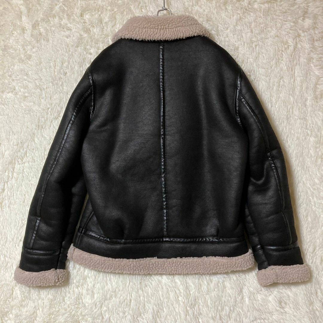 極美品 ZARA ザラ フェイク ムートンジャケット L ブルゾン 大きいサイズ