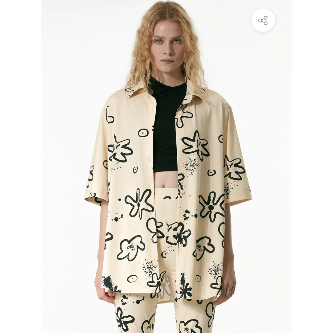FLOWER PRINT OVERSIZE SHIRT