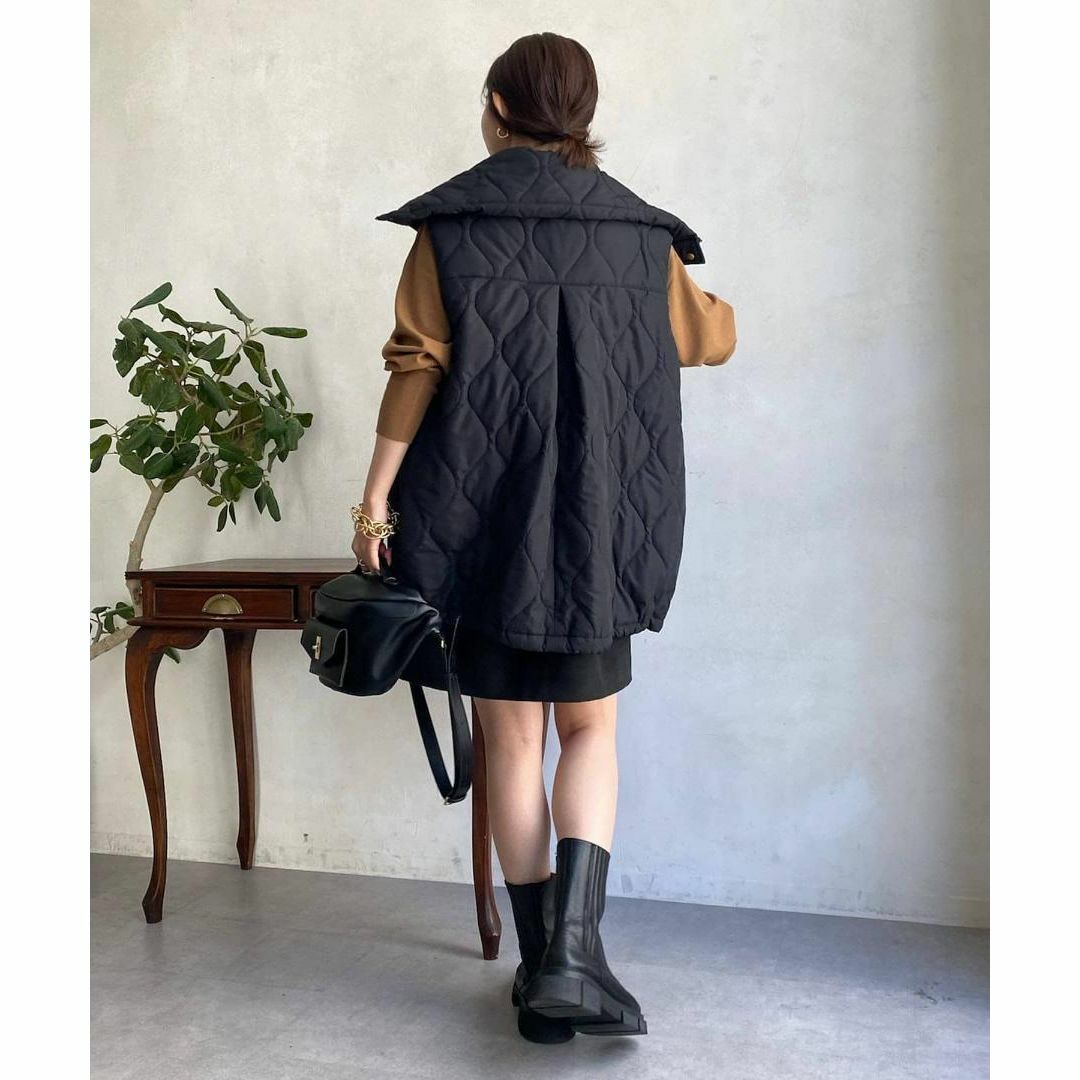 DouDou(ドゥドゥ)の㊳ 2023AW 新品 DOUDOU ウエストレザーパイピングミニスカート 黒 レディースのスカート(ミニスカート)の商品写真
