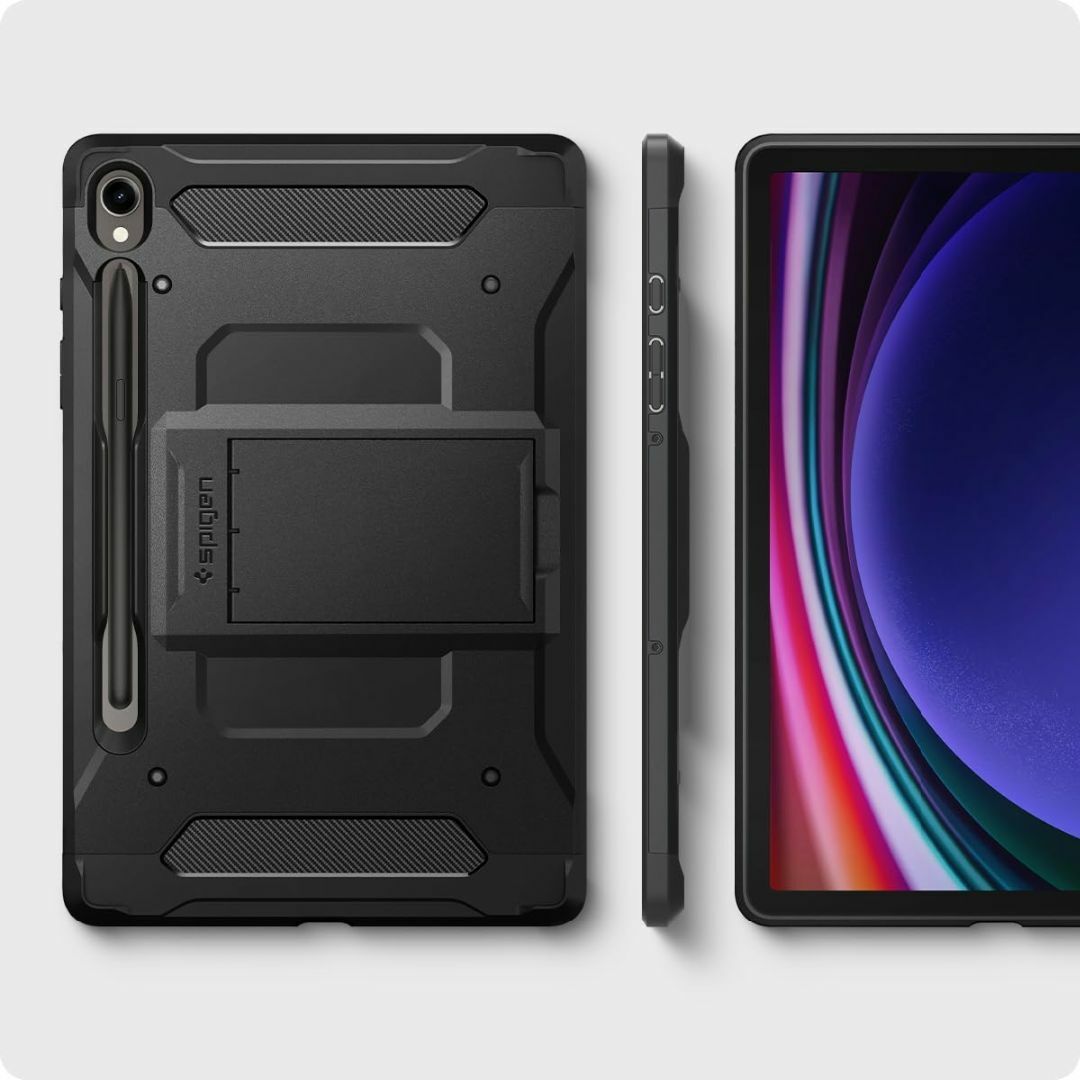 【色: ブラック】Spigen Galaxy Tab S9 ケース 衝撃吸収 耐 6