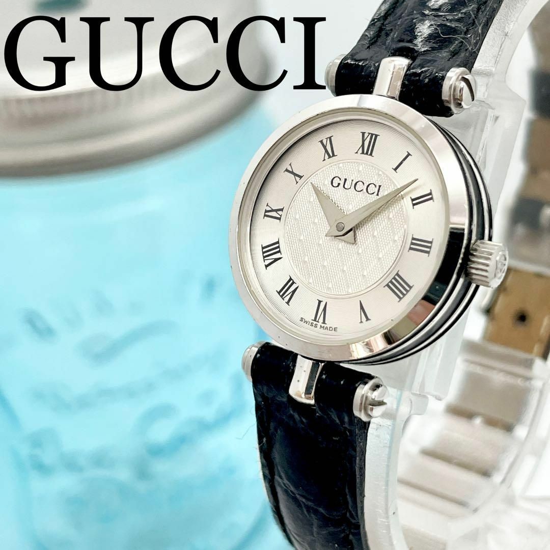 150【美品】GUCCI グッチ時計 レディース腕時計 ブラック サイドライン | フリマアプリ ラクマ