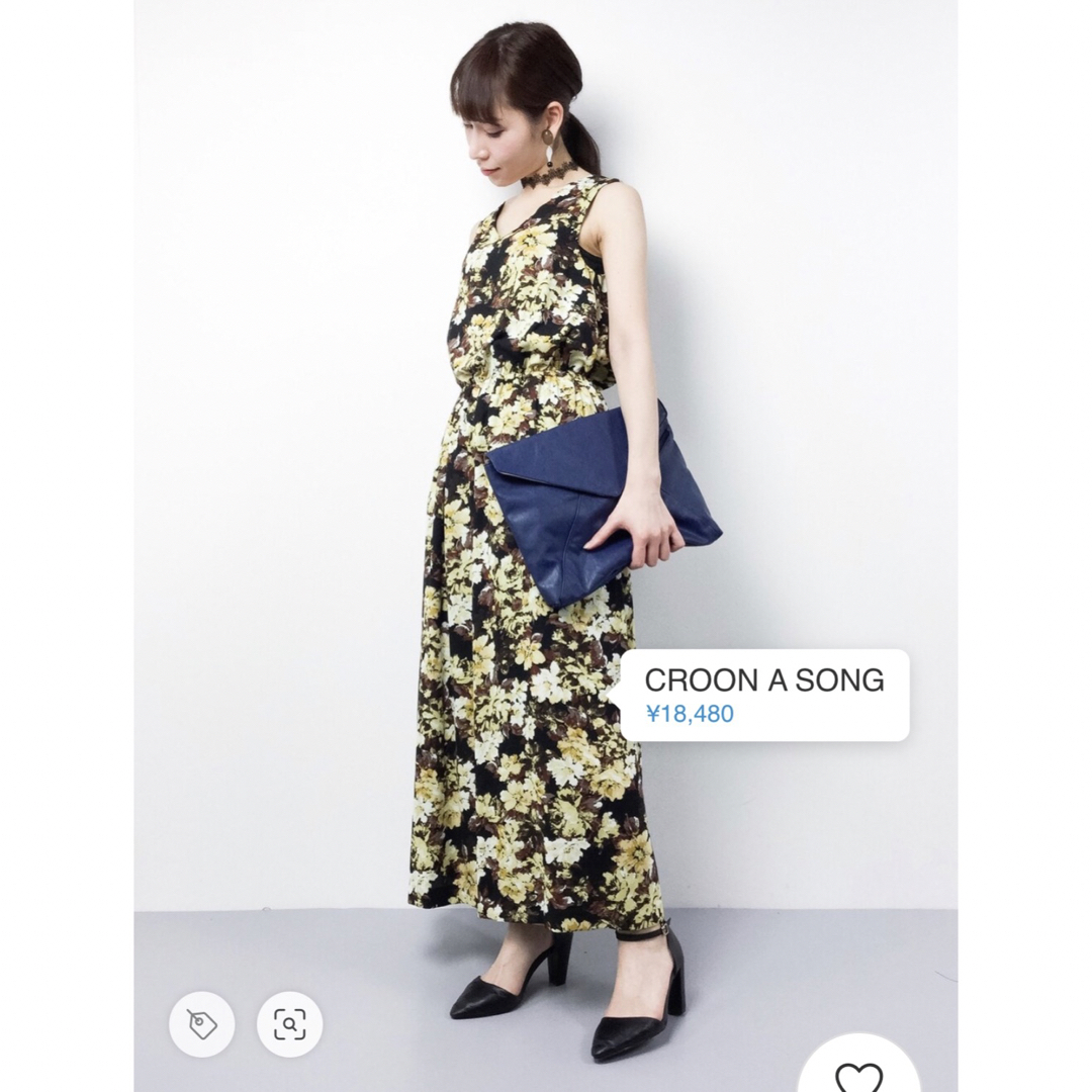 CROON A SONG(クルーンアソング)の新品croon a song オリジナルプリントフラワージャンプスーツ レディースのワンピース(ロングワンピース/マキシワンピース)の商品写真