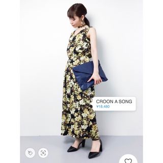 新品croon a song オリジナルプリントフラワージャンプスーツ