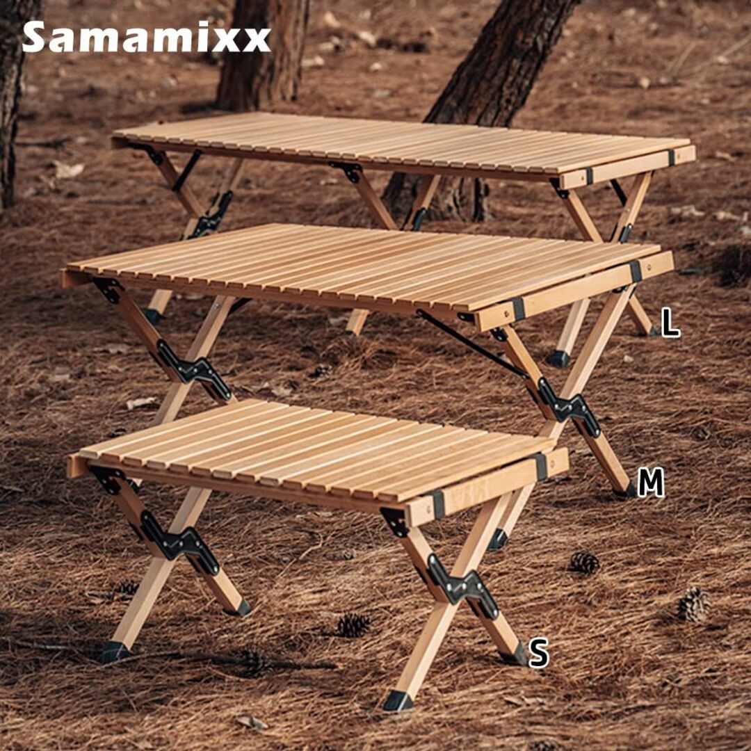 Samamixx アウトドアテーブル ロールテーブル 折りたたみ ロールトップテ 2