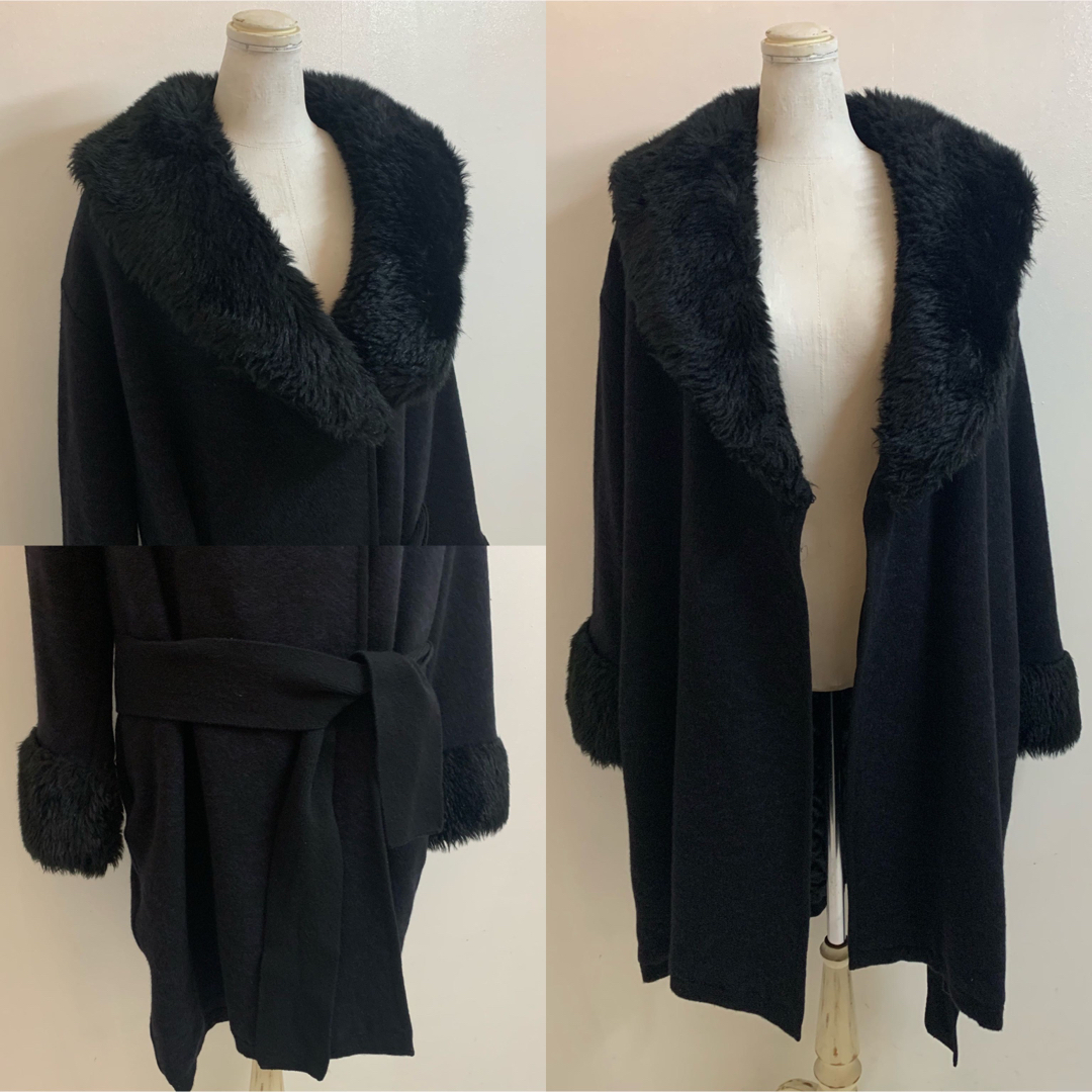 SONIA RYKIEL PARIS VINTAGE ファーデザインニットガウン-