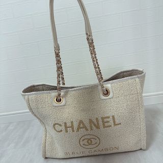 シャネル(CHANEL)のシャネル CHANEL ドーヴィル チェーン トートバッグ コットンキャンバス(トートバッグ)