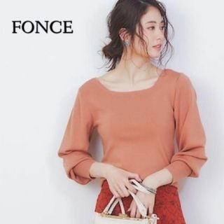 フォンセ(FONCE)のシルク混で柔らか手触り♪　ニットプルオーバー　フリーサイズ　オレンジブラウン(ニット/セーター)