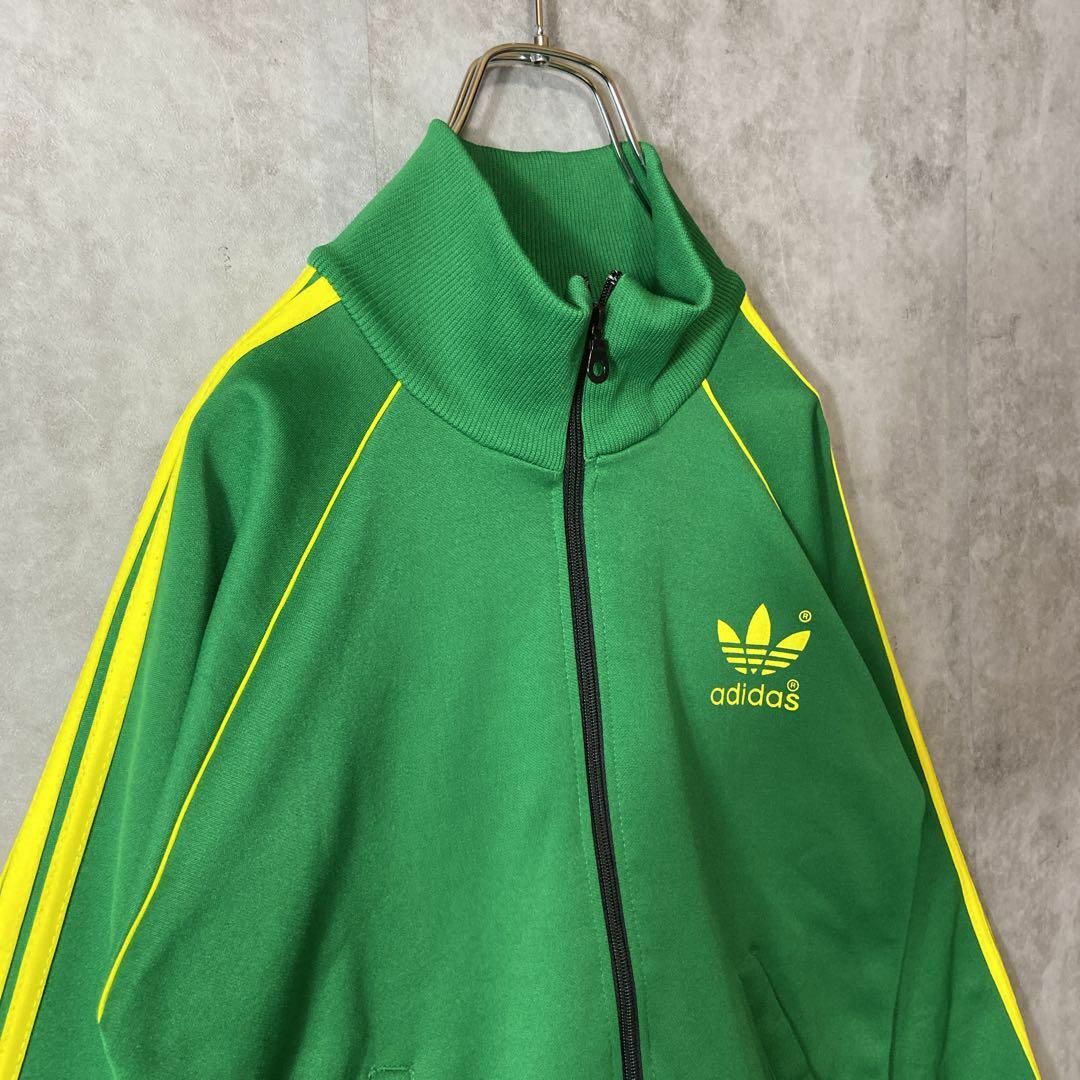 adidas - 【人気グリーントラックジャケット】adidas背面ビックロゴ