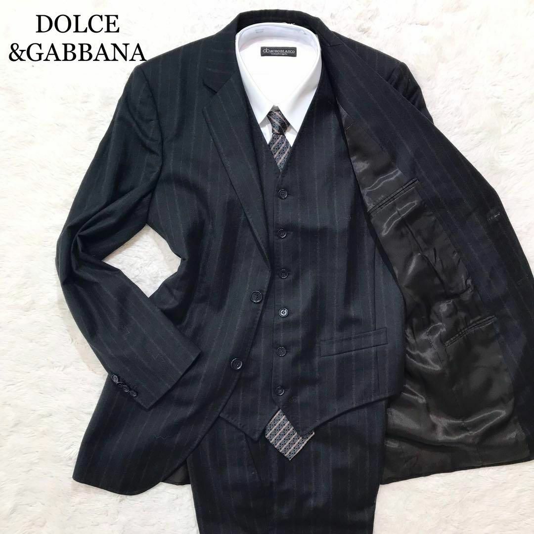 美品　DOLCE\u0026GABBANA  黒ストライプ　スーツジャケット