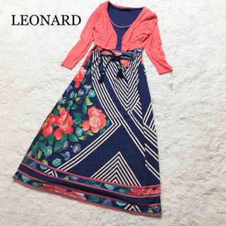 LEONARD/レオナール　レディース　半袖ロングワンピース　花柄