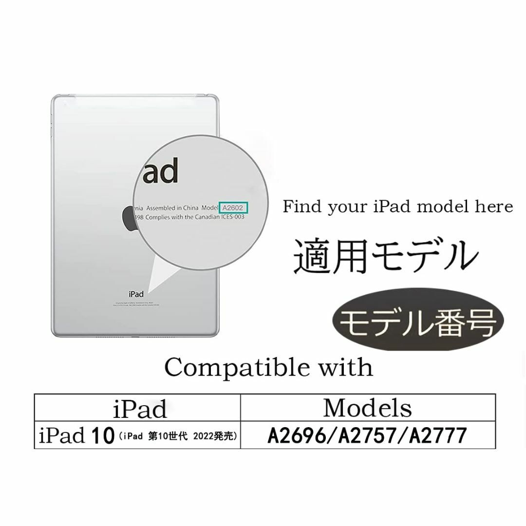 【色: レッド】iPad 10世代 ケース 10.9 インチ 2022モデル オ